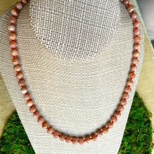 Sunstone beaded necklace